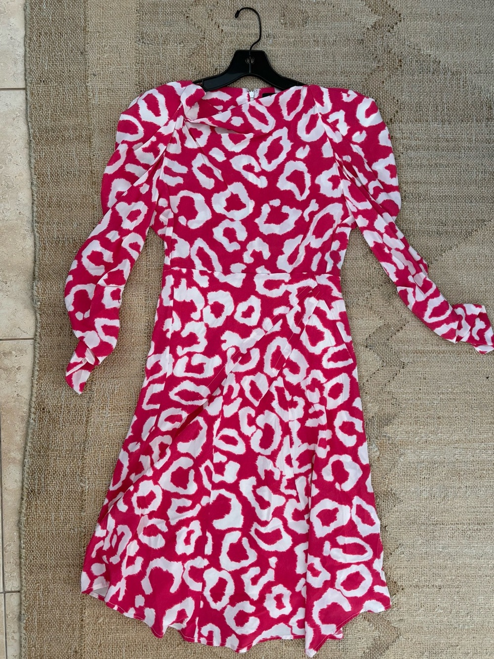 Isabel Marant Pink and White Printed Long-Sleeve Dress